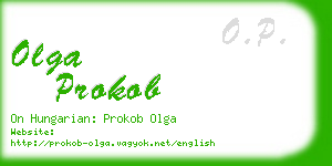 olga prokob business card